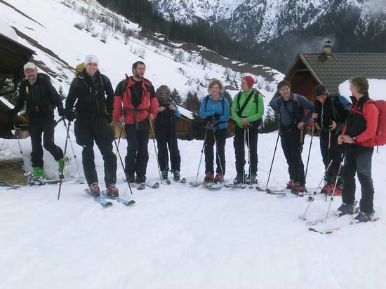 Unser Skitourengruppe im Namloser Tal