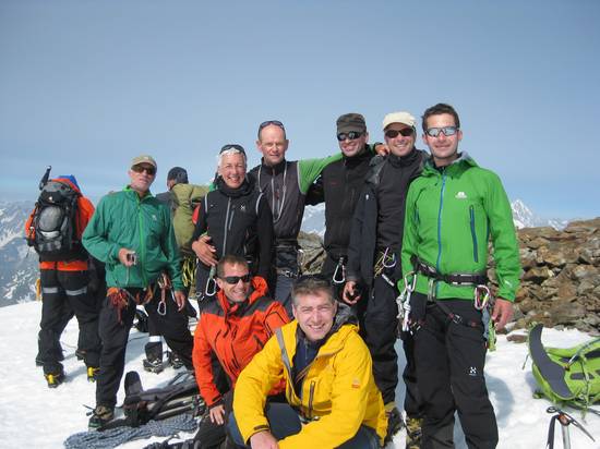 Die Hochtourengruppe am Mont Velan in den Walliser Alpen